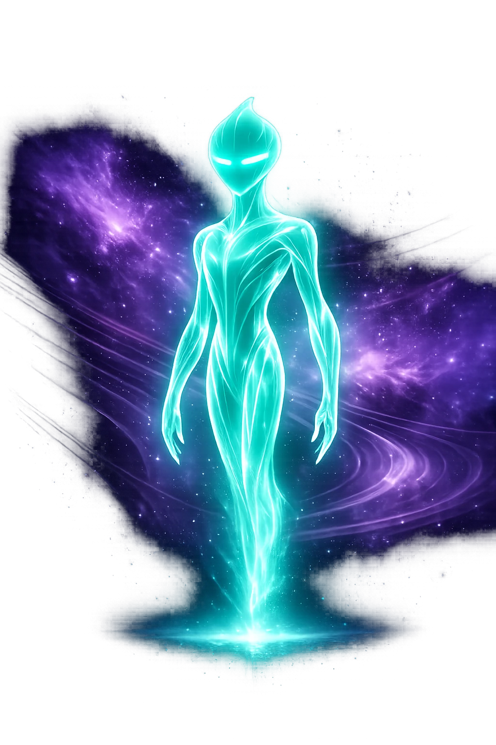 A translucent mint-green Monjarian, slim and weightless